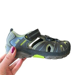 Merrell Hydro Gray Green Youth Sandals | Size 1Y | Outdoor Water Hiking Shoes